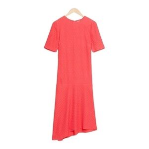 NWT & The Other Stories Coral Asymmetric Midi Dress, size 12